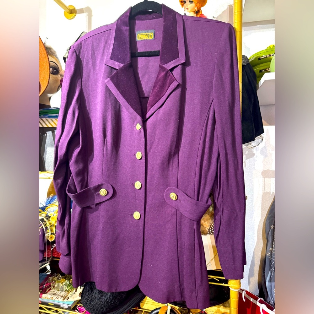 375 // Vintage 80s VIRGO II deep purple jacket // 22" ptp